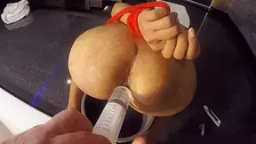 Piss and big amount of water enema inside big ass Thai femboy