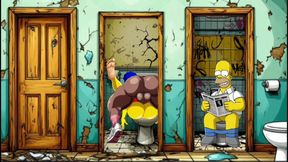 Married Housewife Gets Fucked in a Dirty Toilet. Cartoon Parody