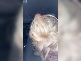 Blond hooker gives a oral pleasure in public and lets the dude nut in her throat then spits the cum back out on his knob to suck in some greater amount