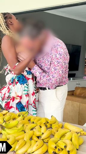 Big Tits Black Teen Kneels for Big White Cock POV   Clip 1
