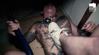 Bound Yoshi Kawasaki gets drilled by Axel Abysse using dildo and rough fisting