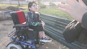 Disabled cutie rides wheelchair just as good as a dick