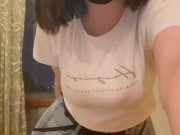 Sexy college girl prying under the football