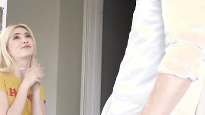 Family Hook Ups - Pretty Blonde Jane Wilde Finds her Stepdad Masturbating & Decides to help him out