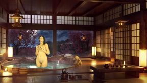 Bathroom piss punishment. Naked reading. Japanese bath. Julia V Earth.