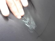 Creamy NZ pussy squirts through tights