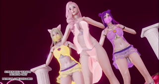 [MMD] MajorLazer - Sua Cara Ahri Kaisa Seraphine KDA Sexy Hot Dance League of legends Hentai