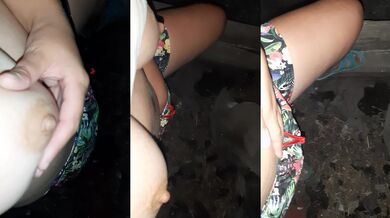 Pinching my big nipples until fast cum and loud moaning