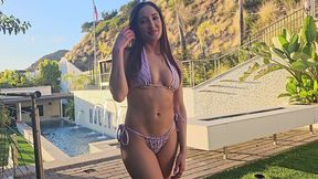 busty latina chloe amour fucked by the pool in hollywood hills mansion