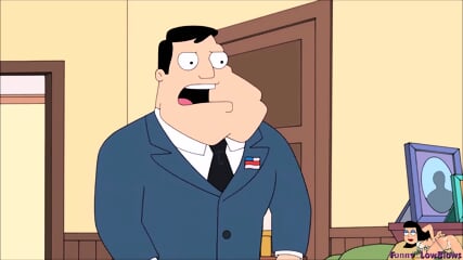 ballbusting HAYLEY kicks dad from behind, American Dad nutshot