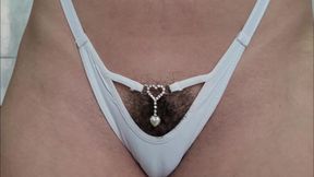 Hot wife cleaning the house in tiny white panties.