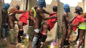 threesome on the with step dad step son and his friend behind a fenced house