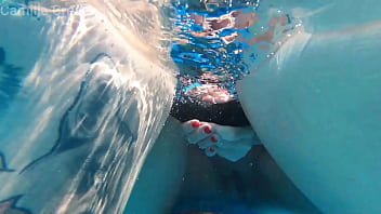 Camilla Cheyenne and Katt have a Double Dildo in the Pool