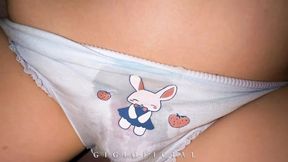My bunny panties changed it&#039;s color because of your cum inside it!