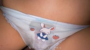 My bunny panties changed it&#039;s color because of your cum inside it!