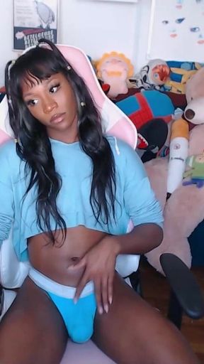 Sticky Cumshot Self Facial by Black Trans Girl Vanniall