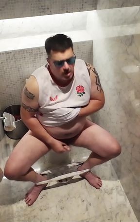 Toilet Cubicle Wank and Cum