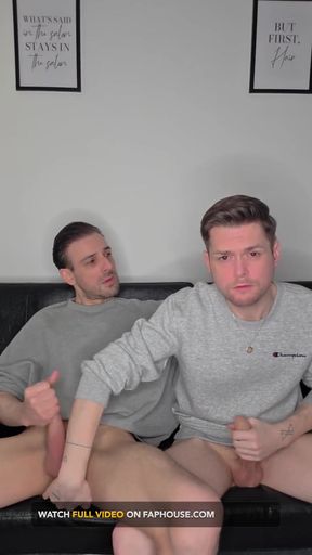Hung Uncut Brotosh Lads Side by Side Masturbation