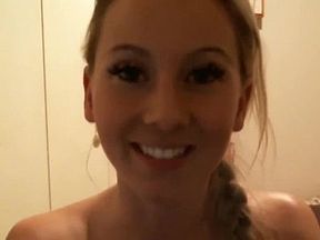 sexy submissive blonde strips and obeys