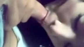 Hot brunette nasty girl giving me head in my car on cam