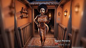 african bimbo cheats on her husband with a white traveler - ai-generated