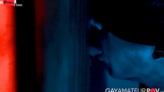 Muscular Tony D Angelo hard banged blindfolded Rocky Vallarta in the shadow