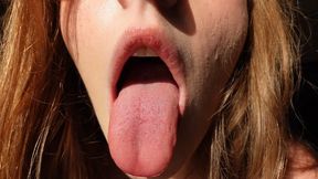 My lips and tongue closeup