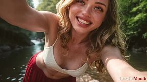 my friend invited me to walk in the forest, but she is so hot that i fucked her in the mouth [ai]
