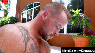 HotFamilyPorn.com - Sean Duran fucked outdoors by big cock stepuncle hard