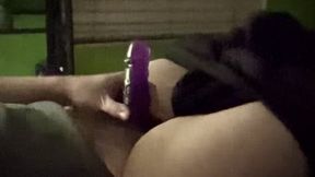 Playing with my favorite purple dildo FtM