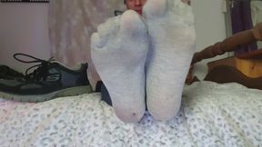 Sweaty Work Socks Removed - Stinky Foot Tease