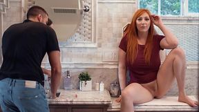 Redheaded stepmom Lauren Phillips seduces her stepson by forgetting her pants.