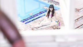 ”Black poolboy is fucking dazzling white hottie Judy Jolie”