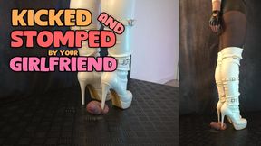 Kicked and Stomped by Your Girlfriend in OTK White High Heels Boots (45 Double Version) - TamyStarly - Cock Balls Crush Trample, Shoejob, Bootjob, CBT, Ballbusting, Trampling, Stomping