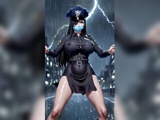 Cute police officer dance, Ai animation