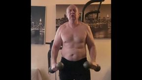 Olf Man Masturbating After Workout