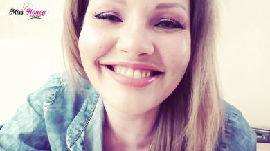 Giantess teases with teeth and tongue POV worship at your feet