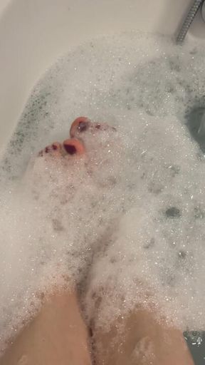 Feet in Bubble bath