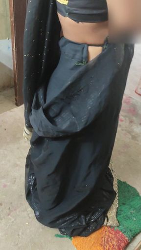 Desi Bhabhi and Black Saree