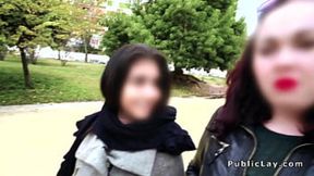 Romanian beauty takes it in public