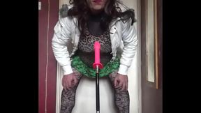 bisexual crossdresser wants to be filmed while getting his anal pussy fucked by a real cock instead of this dildo machine fucking him part 39