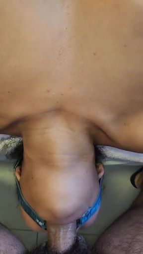 Throat Fuck with Open Mouth Gag and Spit Cum in Mouth