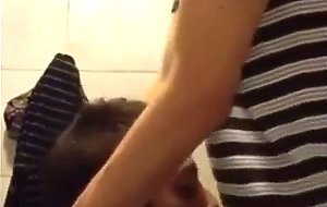University Bathroom Face Fucking and Cum Swallowing