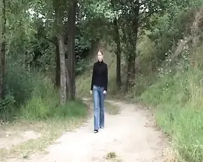 Blonde Babe Pisses Wild Closeup