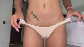 Valery Rhouse Fetish Panty Try-On Teasing Her Big Clit and Tits