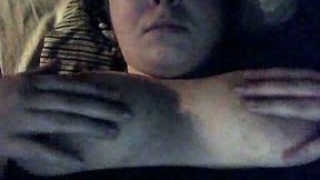 Nerdy BBW teeny webcam whore flaunts her huge saggy boobs