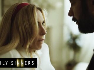 FAMILY SINNERS - Seductive Blond Stepsister Surrenders To Her Stepbrother’s Unfathomable Blowjob Fun