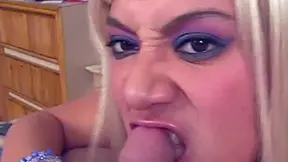 A blonde bombshell can't resist his compact small cock