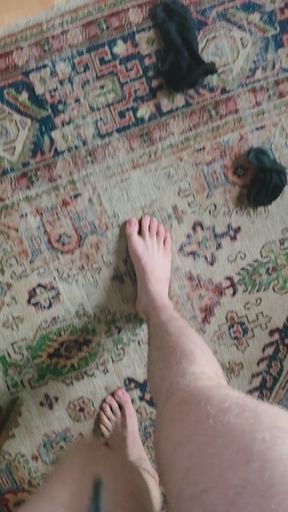 Fit Straight Guy Just Took Off Sweaty Socks - Barefoot Walking POV &amp; Toe Wiggling