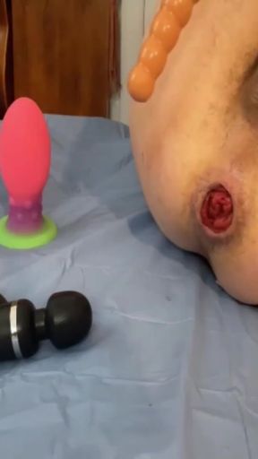 Key moment from &quot;Sissy Fag Makes Belly Bulge Takes 50cm Squid Suction Dildo All The Way&quot;